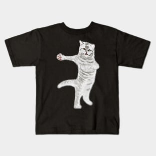 Funny Dancing Cat Lovers Gift Kids T-Shirt